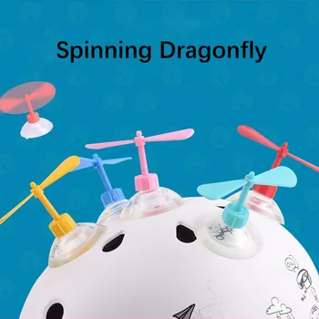 Roztomilý Tvorivé Detstvo Plné Zábavy Bambusu Dragonfly Elektrický Motocykel Dekoratívne Prilba Prísavky Veterný Mlyn Rotujúcej Vrtule Hračky