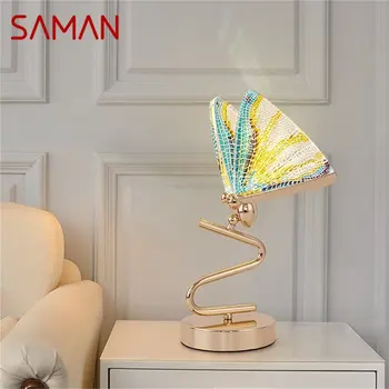 SAMAN Nordic Motýľ, Stolové Lampy, Moderný písací Stôl Osvetlenie LED pre Domáce Tvorivé Spálne Dekorácie