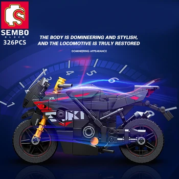 SEMBO BLOK Racing Superbike Stavebné Bloky Modelu Vozidla Motorke Kompatibilné Tehly Motocykel Playsets Hračky, Darčeky 326PCS