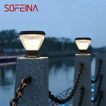 SOFEINA Vonkajšie Post Lampa Moderný Vodotesný LED Vintage Solárne pre Nádvoria Záhrady Villa Balkón Dekor Pilier Svetla