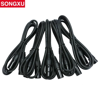 SONGXU 5 ks/veľa 1,5 m/5 ft 3-Pin Signál XLR DMX Pripojenie in a out Kábel Fáze Svetelný Kábel Drôt pre pohyblivé hlavy par/SX-AC022