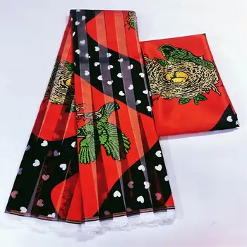 Satin Organza textílie mäkké, hodvábne tkaniny afriky materiál ankara výtlačky vysokej kvality pre ženy šaty 3+3 metrov ! 312