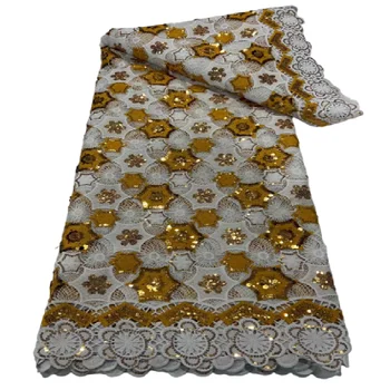 Sequin Afriky Francúzsky Čistý Čipky Textílie 2023 Ružová/Zlata Vysoko Kvalitného Tylu Oka Čipky Svadobné Nigérijský Svadobné Šaty Čipky Pre Ženy