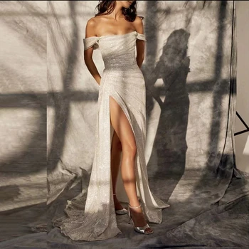 Serene Hill Ivroy Sexy Morská panna Večerné Šaty Šaty Sequined Elegantné Luxusné Vysoká Rozdeliť 2023 Pre Ženy Strany LA71698