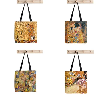 Shopper Gustav Klimt Strom Života tlač tote bag žena Harajuku shopper kabelka dievča ramenný nákupní taška taška plátno