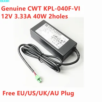 Skutočné CWT KPL-040F-VI 12V 3.33 40W 2holes KPL-040F AC Adaptér Pre LCD Displej Hikvision Dahua Kamera Napájanie Nabíjačky