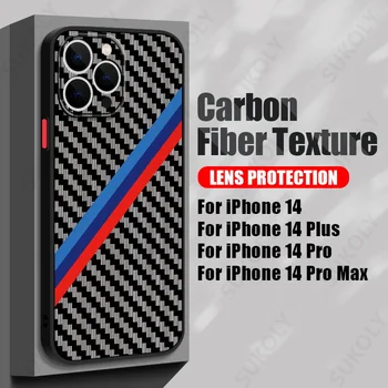 Slim Matný PC Uhlíkových Vlákien Vzor puzdro Pre iPhone 14 Pro Max 13 Pro Max 12 Pro 11 XR XS X 8 7 14 Plus Ultra Tenký, Pevný Kryt
