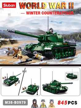 Sluban armáda-2 Ťažký Tank model stavebným WW2 armády zbraň vojak detské hračky tehly 845pcs