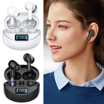 Slúchadlá Bluetooth Potlačenie Šumu Slúchadlá 5.1 Športové Led Earful Headset S Hifi Stereo Zvuk S Nabíjanie Prípade Aa