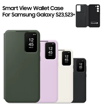 Smart View Inteligentné Peňaženky Obal Pre Samsung Galaxy S23 S23+ S23 Plus Smart View Flip Kryt Telefónu Prípade
