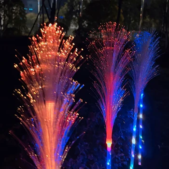 Solárne Záhradné Reed Svetlá Vonkajšie Dekoratívne 7 Farby Optických Vlákien, Lampa Kvety Powered Nepremokavé Záhrada Dekoratívne Svetlo