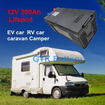 Solárny Panel RV EV auto Obytné Karavany motorových Telecom základňovej stanice, lítiové batérie, 12.8 v Lifepo4 12v 200ah Batérie + 10A nabíjačky