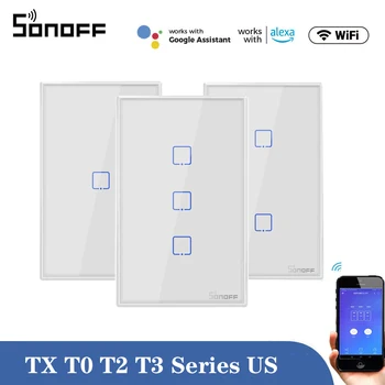 Sonoff T0/T2/T3 NÁS Smart Wifi Wall Light Switch Touch/WiFi Diaľkové Ovládanie Inteligentných Domov Stenu Dotyk Prepínač Funguje s Alexa Google