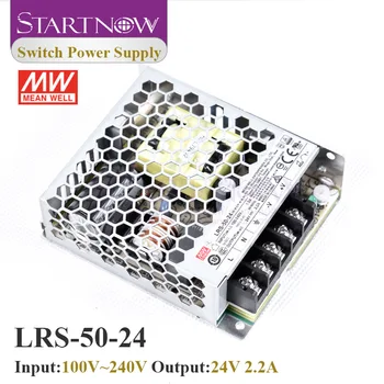 Startnow LRS-50-24 Prepínač Napájania AC DC 24 V 2.2 A 50W Taiwan Meanwell Prepínanie Napájania pre Ruida Laser Radič