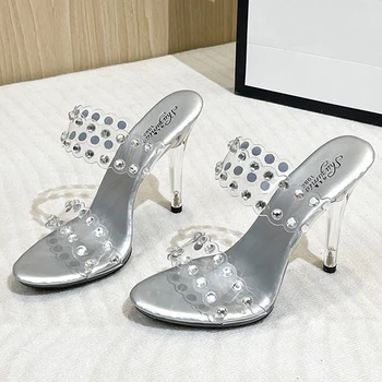 Stiletto vysoké podpätky dámske papuče drahokamu sexy topánky značky dizajn papuče veľké veľkosť