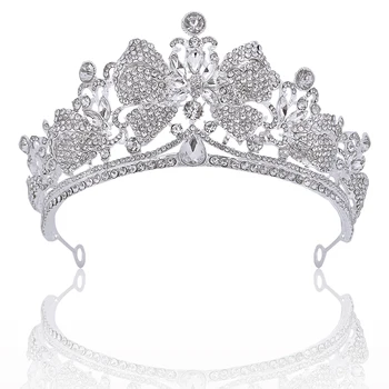 Strieborná Farba Crystal Tiaras Pre Ženy, Svadobné Korún Drahokamu Vlasové Ozdoby Headpiece Klasické Svadobné Šperky