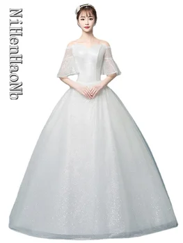 Svadobné Šaty 2023 Nové Lacné Polovičný Rukáv Princezná Svadobné Šaty Vestido De Noiva