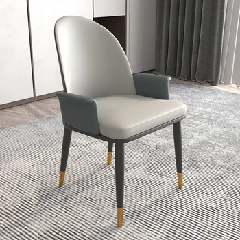 Svetlo luxusné jedálenské stoličky, minimalistický moderný minimalistický uhlíkovej ocele nohy príjem a vyjednávanie stoličky pre použitie v domácnosti