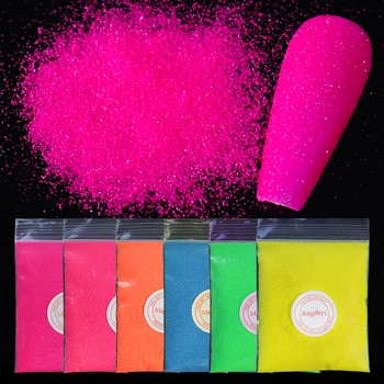 Svetlé Farby Cukru Nail Art Lesk Fluorescenčné Jemný Prášok Candy Plášť Efekt Pigment Prachu Prsta Dekorácie DIY Dodávky