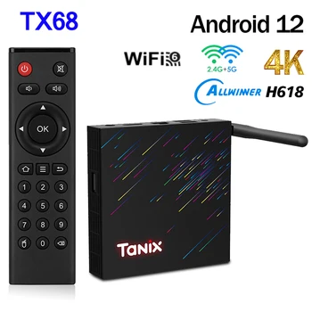 TANIX TX68 Allwinner H618 Android 12.0 16 G 32 G 4G 64GB Smart TV BOX Dual Band Wifi6 4k Media Player AV1 Set-Top Box VS TX9 PRO
