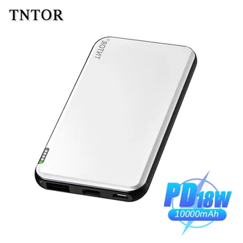 TNTOR Ultra Slim Power Bank 10000mAhUSB-C PD18W Rýchle Nabíjanie Power Bank Deluxe Hliníkové Prípade Externú Batériu pre iPhone Xiao
