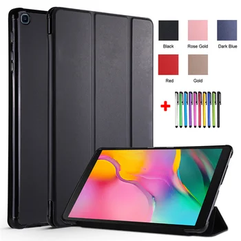 Tablet Galaxy Tab 10.1 Prípade 2019 SM-T510 Tri krát PU Mäkké Späť Slim Shell Pre Samsung Kartu A 2019 10.1 palcový T515 Kryt +Pero