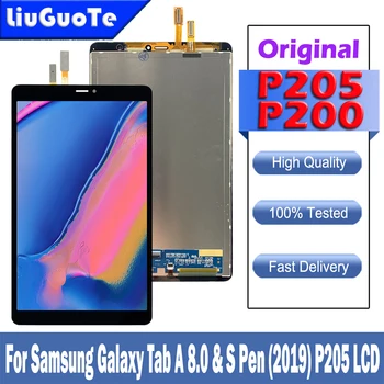 Test AMOLED Pre Samsung Tab 8.0 2019 SM-P200 SM-P205 P200 P205 LCD Displej Dotykový Displej Digitalizátorom. Panel Sklo Montáž