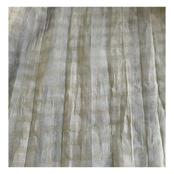 Textílie Width150cmx50cm Svetlo Hnedé Pruhované Skladaný Textúra Bavlny a Ľanu Kreatívne Ručné Diy Tričko Kabát Formálne Šaty Jednoduché