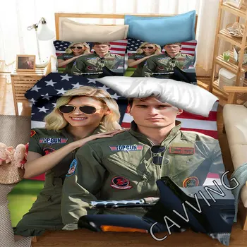 Top Gun Vytlačené posteľná bielizeň Nastaviť Obliečky & obliečok Cumlík Deka Kryt (USA/EÚ/AU Veľkosti) H01