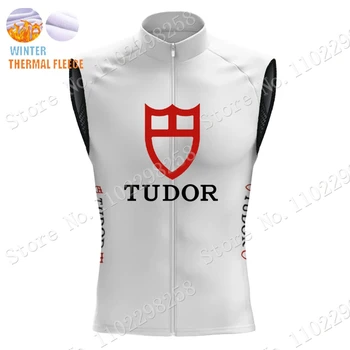 Tudor Pro Cycling Team 2023 Zime Bez Rukávov Jersey Požičovňa Biela Vesta Švajčiarsko Cyklistika Jersey Pánske Teplé Cyklistické Oblečenie Gilet