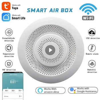 Tuya Wifi Air Box CO2 Meter VOC Plynu Detektor Smart Kvality Ovzdušia Monitor Automatizácie Alarm Detektor Teploty Vlhkosti Snímač