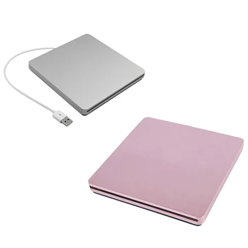 USB 2.0 Prenosné DVD Napaľovačka diskov DVD Pre Notebook Pro Air Windows 7/8/10 Striebro