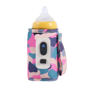 USB Kŕmenie Fľaša Baby Bottle Warmer Cestovný Kryt Tepla Držiteľ Nastaviteľná Konštantná Teplota Prenosný Ohrievač Mlieka