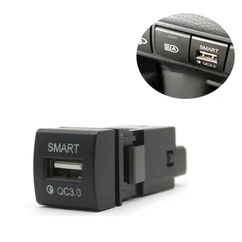 USB Port Rozhrania Zásuvka Nabíjačky Auto QC3.0 Nabíjačku Modré Svetlo na mobil, Nabíjačky, Príslušenstvo vhodné Pre Toyota Corolla 2019