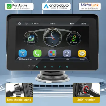 Univerzálny 7 Palcový Auto Sledovať Multimediálny Prehrávač, AirPlay Prenosné Bezdrôtové Bluetooth Carplay pre Auto Inteligentný Systém pre Vehic