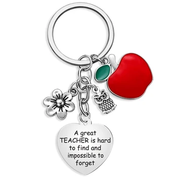 Učiť Učiteľ Inšpirovať Apple KeyChain Nehrdzavejúcej Ocele Kľúčenky Keyring Ženy Muži Unisex Módne Šperky Vianočný Darček
