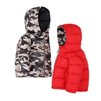 V Zime Je Možné Nosiť Na Oboch Stranách Chlapci Nadol Bunda Dieťa Hrubé Udržať V Teple Bavlna Kabát S Kapucňou Deti Bežné Vrchné Oblečenie Pre 2-10 Rok