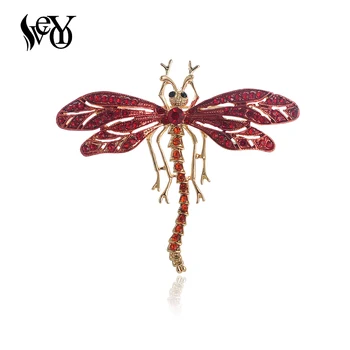 VEYO Trendy Červené Dragonfly Drahokamu Smalt Brošne Kolíky pre Ženy Darček Veľkoobchod
