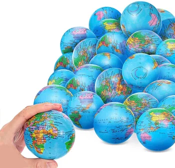 Veľkoobchodný Predaj Hot 6typ Stručný Zemi Svete odbúranie Stresu Bouncy Foam Ball Deti Sveta Geografia Mapu Loptu