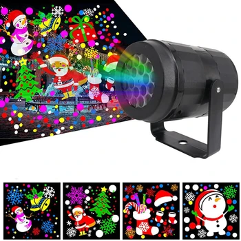 Viaceré Vzory Vianočné Projektor Dekorácie Vnútorné Osvetlenie LED Laserový Projektor Snowflake Lampa Strán Nový Rok Vonkajšie Domov