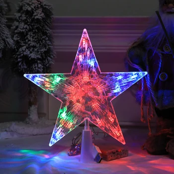 Vianočný Stromček Vňaťou Hviezda, Vianočný Stromček, Hviezda Svetlá s LED Nočné Svetlo Treetop Batérie Powered Vianočný Strom-top Star