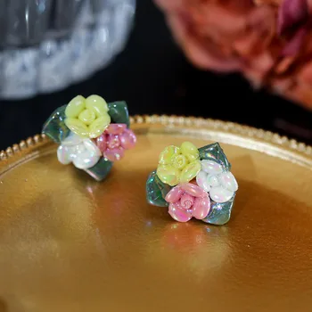 Vintage Temperament Šperky Ženy Kvet, Náušnice, Módne Resort Style Šperky Príslušenstvo