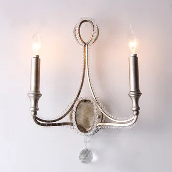 Vintage nástenné svietidlá crystal retro stenu spálne sconces domáce interiér nástenné svietidlá francúzskej ameriky nástenné svietidlá lampy na chodbe