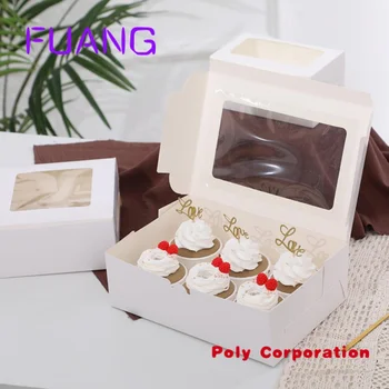 Visual továreň na mieru okno biela hnedá kraft papier dezert box cupcake box2 4 6 12 cupcake regály cake box