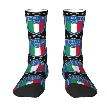 Vlajky Talianska Muži Ženy Posádky Ponožky Unisex Zábavnej 3D Tlač Futbal Futbal Šaty Ponožky