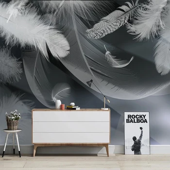 Vlastné Foto Tapety 3D Krásne Biele Perie Moderné nástenné Maľby Jednoduchá Obývacia Izba, Spálňa Domova Abstraktných De Parede Tapety