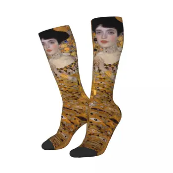 Vlastné Ženy Gustav Klimt Pančuchy 3D Vytlačené Maliarske Umenie Stehná Kolená Vysoké Trubice Ponožky