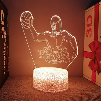 Vodné Pólo Nočné Svetlo Prispôsobiť A Upraviť Športové Súťaže Akrylových 3d Led Lampa Prázdninový Darček Pre Deti