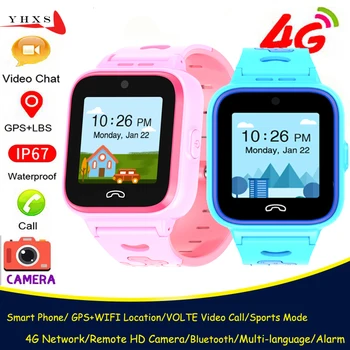 Vodotesný IP67 Smart 4G Diaľkové Fotoaparát, GPS, WI-FI Dieťa, Študent Náramkové hodinky videohovor Monitor Sledovanie Polohy Telefón Android Hodinky