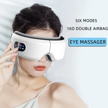 Vyhrievané Oko Masér 16D Smart Airbag Vibrácií na Starostlivosť o Oči Nástroj S Bluetooth Oko Masážne Okuliare Únava Puzdro ＆ Vrások